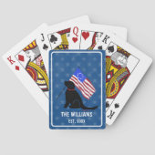 愛国的なブラックラボドッグクラシックトランプ トランプ (裏面)