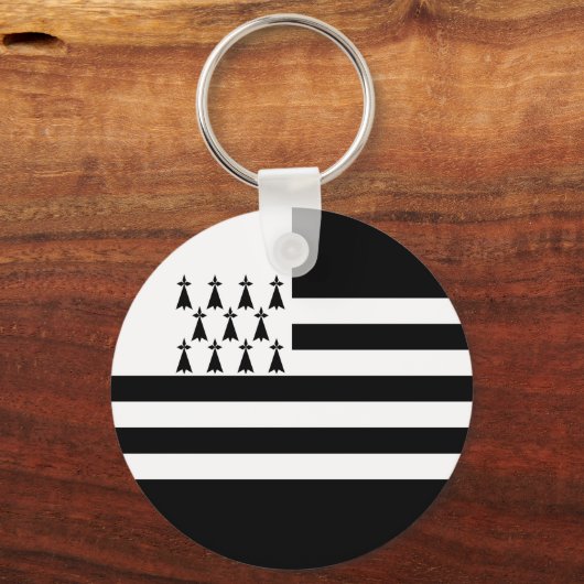 愛国的なブリタニー国旗のキーチェーン キーホルダー (正面)