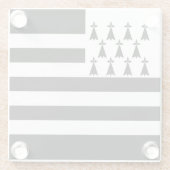 愛国的なブリタニー国旗 ガラスコースター (裏面)