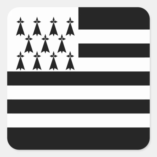 愛国的なブリタニー国旗 スクエアシール (正面)