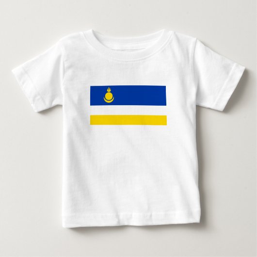 愛国的なブリヤート共和国旗 ベビーTシャツ (正面)
