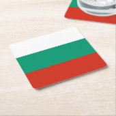 愛国的なブルガリアの旗 スクエアペーパーコースター (アングル)