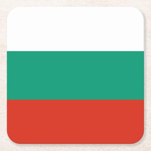 愛国的なブルガリアの旗 スクエアペーパーコースター (正面)