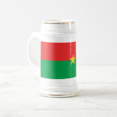 愛国的なブルキナファソの国旗 ビールジョッキ (正面左)