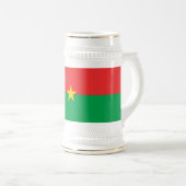 愛国的なブルキナファソの国旗 ビールジョッキ (正面右)