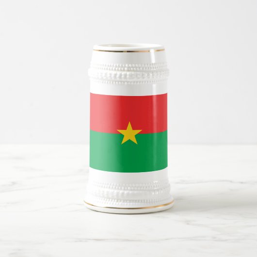 愛国的なブルキナファソの国旗 ビールジョッキ (中央)