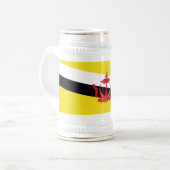 愛国的なブルネイの旗 ビールジョッキ (正面左)