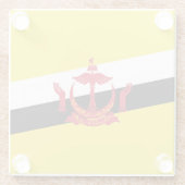 愛国的なブルネイ国旗のガラスコースター ガラスコースター (裏面)