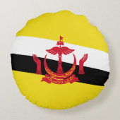 愛国的なブルネイ国旗の丸い枕 ラウンドクッション (裏面)