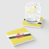 愛国的なブルネイ国旗ストーンコースター ストーンコースター (横)