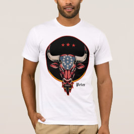 愛国的なブルヘッド、アメリカのブル。 Tシャツ