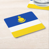 愛国的なブルヤティア国旗 スクエアペーパーコースター (アングル)