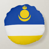 愛国的なブルヤティア国旗 ラウンドクッション (裏面)