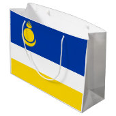 愛国的なブルヤティア国旗 ラージペーパーバッグ (裏面アングル)