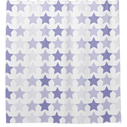 愛国的なブルーグラデーションスター シャワーカーテン (正面)