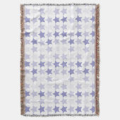 愛国的なブルーグラデーションスター スローブランケット (正面縦)