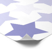 愛国的なブルーグラデーションスター ポスター (角)