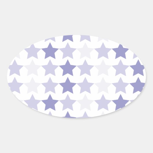 愛国的なブルーグラデーションスター 楕円形シール (正面)