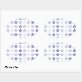 愛国的なブルーグラデーションスター 楕円形シール (シート)