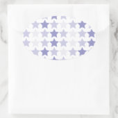 愛国的なブルーグラデーションスター 楕円形シール (バッグ)