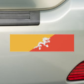 愛国的なブータン国旗 バンパーステッカー (車上)