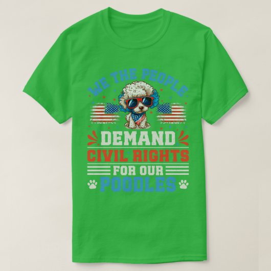 愛国的なプードル犬 Tシャツ (デザイン正面)