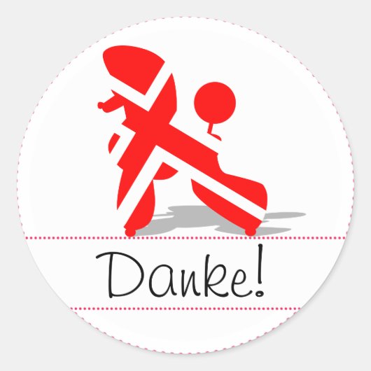 愛国的なプードル ラウンドシール (正面)