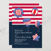 愛国的なヘリウム風船の招待状 招待状 (正面/裏面)