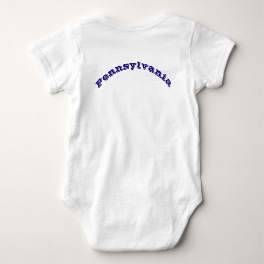 愛国的なベビーのボディスーツと旗ペンシルバニア ベビーボディスーツ (裏面)