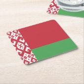 愛国的なベラルーシの国旗広場紙コースター スクエアペーパーコースター (アングル)