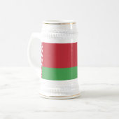 愛国的なベラルーシの国旗 ビアジョッキ ビールジョッキ (正面左)