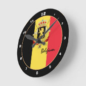 愛国的なベルギーの国旗 & ベルギー ホーム / デザイン ラウンド壁時計 (傾斜)