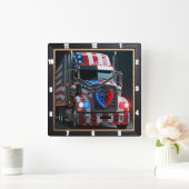 愛国的なペットアメリカ国旗 スクエア壁時計 (ホーム)