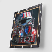 愛国的なペットアメリカ国旗 スクエア壁時計 (傾斜)