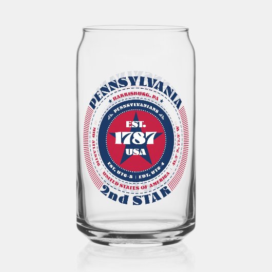 愛国的なペンシルベニア タイポグラフィ デザイン ガラス缶 (正面)