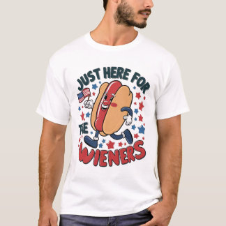 愛国的なホットドッグ愛者の漫画おもしろい Tシャツ