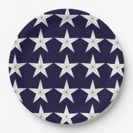 愛国的なホワイトスターズオンブルーフィールド紙プレート ペーパープレート