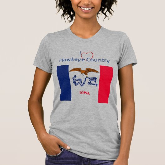 愛国的なホーキーズアイオワ州旗Tシャツ Tシャツ (正面)