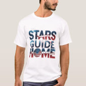 愛国的なホームカミング – 'Stars Guide Home'アメリカ Tシャツ (正面)