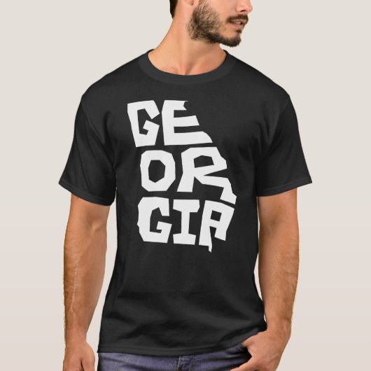 愛国的なホーム州の地図グルジア文字の形 Tシャツ (正面)