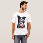 愛国的なボーダーコリー Tシャツ (正面フル)