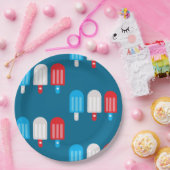 愛国的なポップシクル模様 ペーパープレート (パーティー)