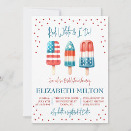 愛国的なポップシクル　ウェディングシャワーパーティー 招待状