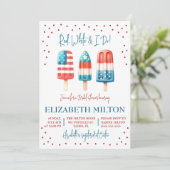 愛国的なポップシクル　ウェディングシャワーパーティー 招待状 (スタンド正面)