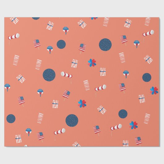 愛国的なポプシクルとエアフラッグラッピング紙 ラッピングペーパー (フラット)