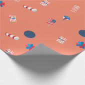 愛国的なポプシクルとエアフラッグラッピング紙 ラッピングペーパー (角)