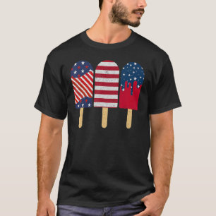 愛国的なポプシクル7月4日アメリカ Tシャツ