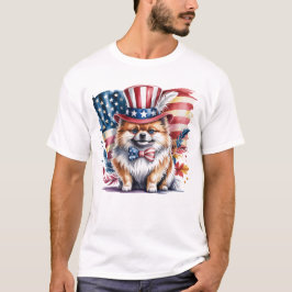 愛国的なポメラニアン Tシャツ