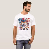 愛国的なポメラニアン Tシャツ (正面フル)