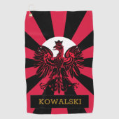 愛国的なポーランドのスポーツゴルフタオル&ポーランド国旗 ゴルフタオル (正面)